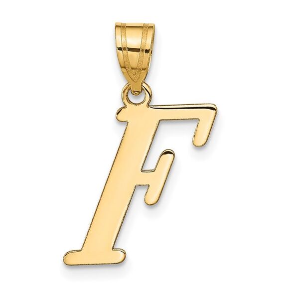 Kazi Luxury 14k Yellow Gold Polished Letter F Initial Pendant